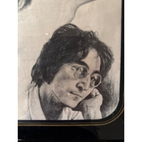 John Lennon Beatles 1981 Graphite Sketch By Penny Alexander Signed In Wood Frame - Picture 2 of 13